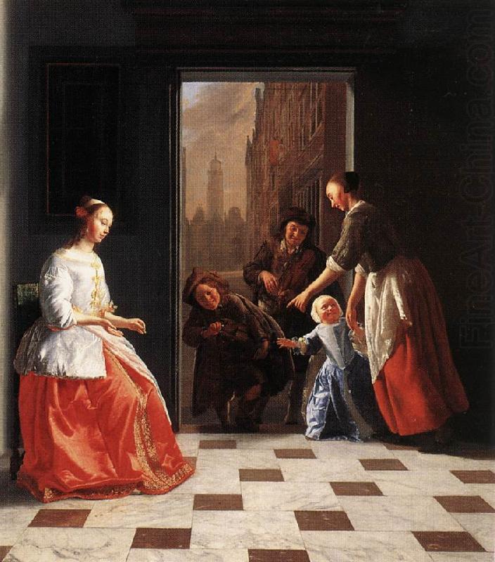 OCHTERVELT, Jacob Street Musicians at the Doorway of a House dh china oil painting image